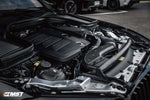 MST cold air intake installed next to the M264 engine in a Mercedes-Benz GLC, side angle - MST Performance Thumbnail