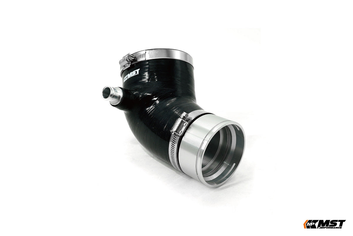MST B58 turbo inlet pipe, other side, showing the aluminium coupler