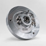 Suspension Secrets camber plate, angled view of the adjuster slot on a grey background - Suspension Secrets Thumbnail