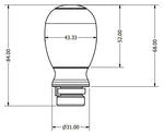 PRL shift knob dimension drawing - 43.33mm wide, 84mm overall - PRL Motorsports Thumbnail