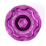 ACUITY Podium oil cap, Honda engines, satin purple – top view with hand-tighten and 15mm hex markings - Acuity Thumbnail