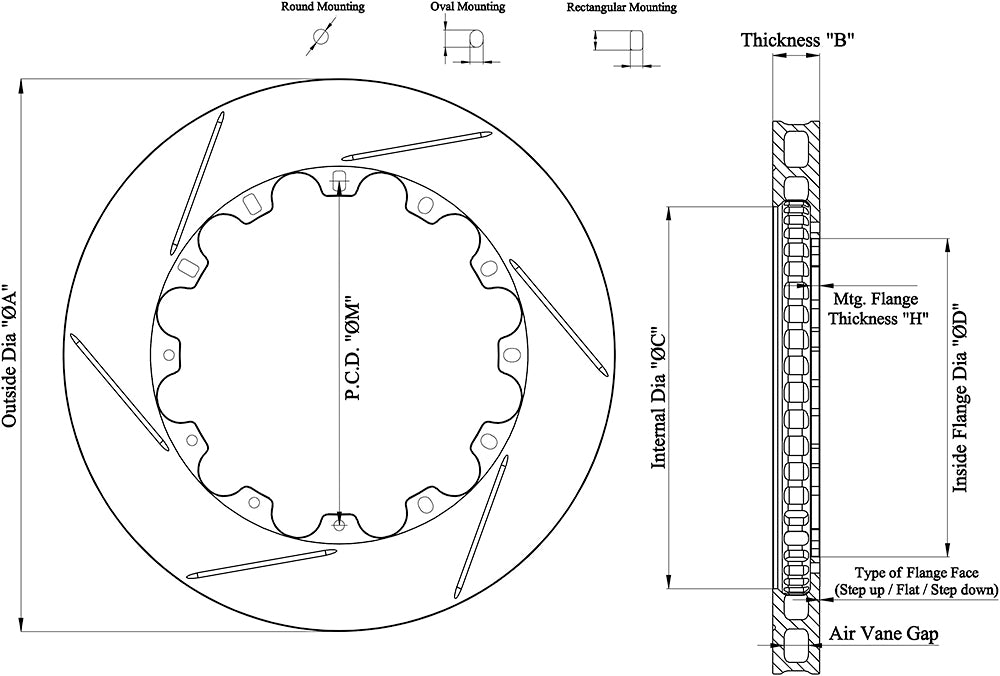 Paragon Performance Replacement Rotor Rings - Alcon DV355/28/54-12/235 - 355x28mm PCD 235mm D50 - Image 2