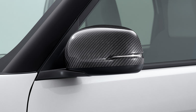 Digital carbon door mirror cover on the Honda Super-ONE - Honda - Genuine