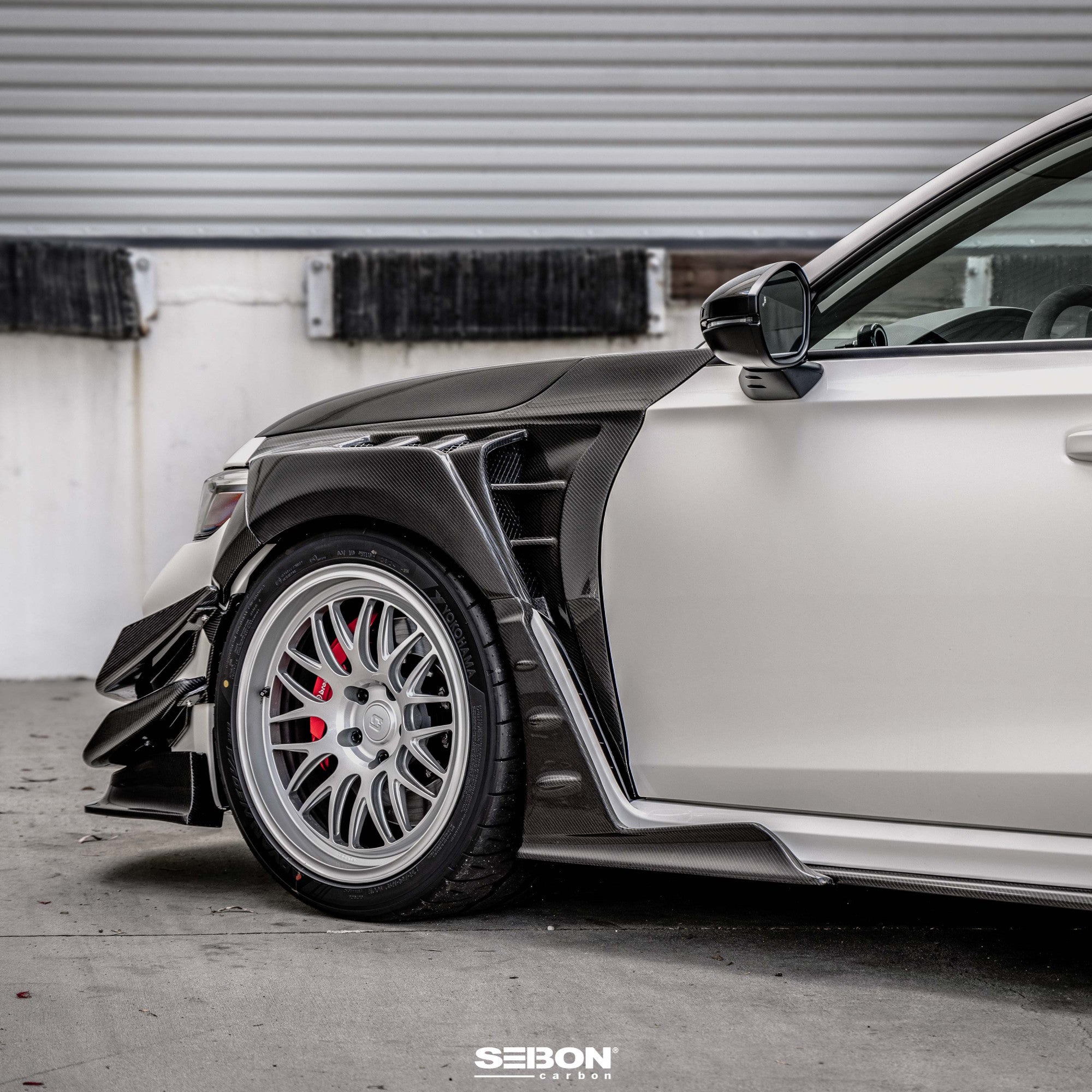 Seibon MB-Style Carbon Fibre Front Side Skirt Extensions – Honda Civic Type R (FL5) 23+