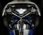 Tomei Ti RACING dual titanium muffler under a Toyota 86, splitting to a silencer each side after the diff - Tomei Thumbnail