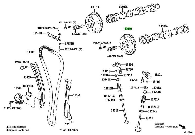 Toyota Genuine Camshaft Timing Cam Gear - GR Yaris (GXPA16) / GR Corolla (GZEA14H) - G16E-GTS - Toyota OEM