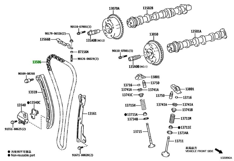 Toyota Genuine Timing Chain Sub Assembly - GR Yaris (GXPA16) / GR Corolla (GZEA14H) - G16E-GTS - Toyota OEM