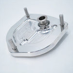 Suspension Secrets camber caster top mount, close-up of the offset sleeve and studs on white - Suspension Secrets Thumbnail