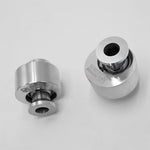 Suspension Secrets eccentric bushes, two angles of the bearing and spacers on a white background - Suspension Secrets Thumbnail