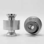 Suspension Secrets eccentric bushes, side and face views showing the offset bearing housing - Suspension Secrets Thumbnail