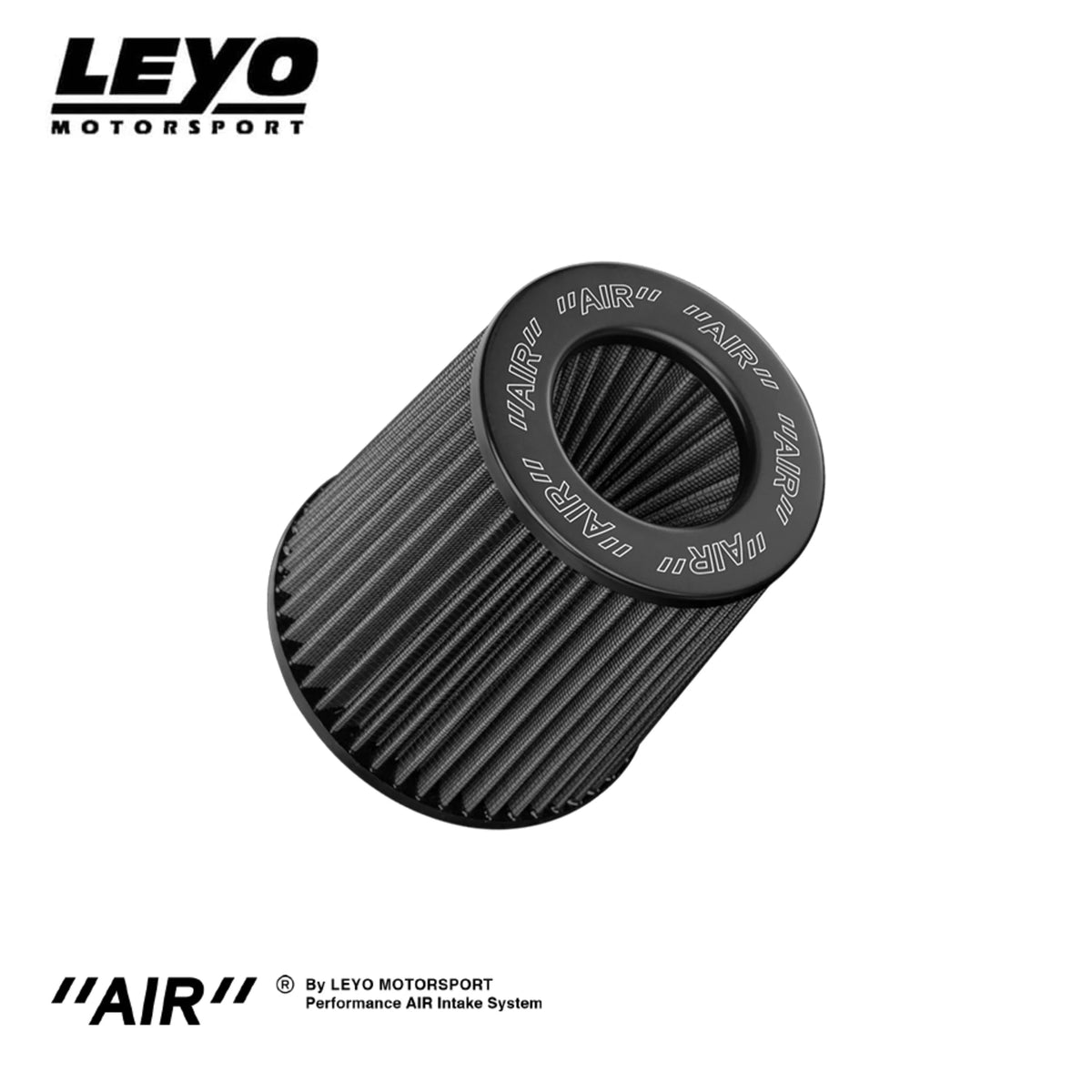 LEYO double cone air filter 76mm – black double cone filter with AIR-branded rubber flange